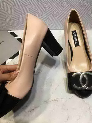 CHANEL Shallow mouth Block heel Shoes Women--033